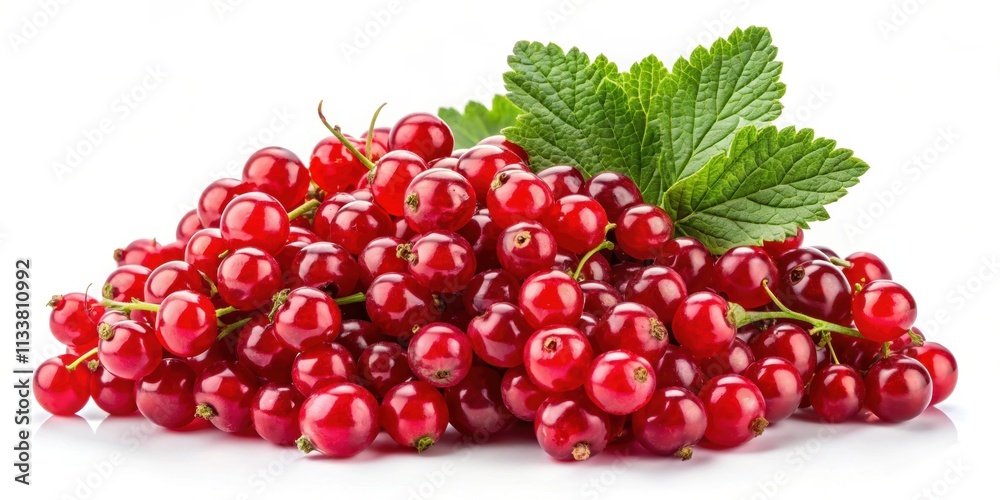 Fresh red currants isolated on white background, red currants, berries, fruit, ripe, vibrant, healthy, organic Fresh red currants isolated on white background, red currants, berries, fruit, ripe, vibrant, healthy, organic