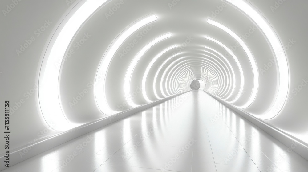 Obraz premium Elegant 3D render of a white stripe wave background with seamless flowing curves. Ideal for abstract presentations, digital design, and sleek modern aesthetics.