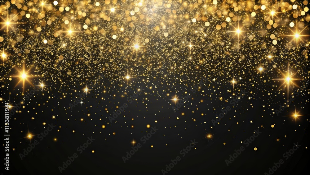 Black festive background with abstract scattering of gold sparkles, ideal for holiday designs , Christmas, celebration, shiny Black festive background with abstract scattering of gold sparkles, ideal for holiday designs , Christmas, celebration, shiny