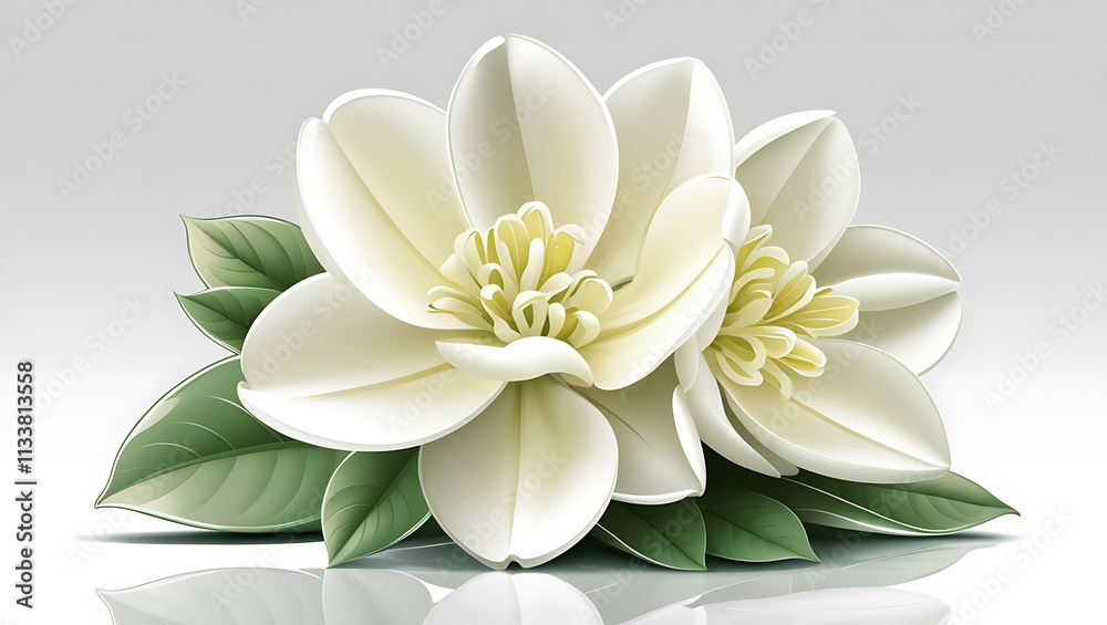 Fototapeta premium jasmine flower illustration, created by generative ai