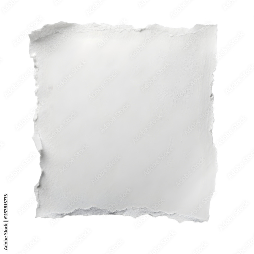 Paper Square. Torn White Paper Scrap in Abstract Square Shape Paper Square. Torn White Paper Scrap in Abstract Square Shape