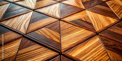 Stunning Modern Wood Tile Texture Photography: Warm Brown Hues, Geometric Patterns, Rule of Thirds Composition