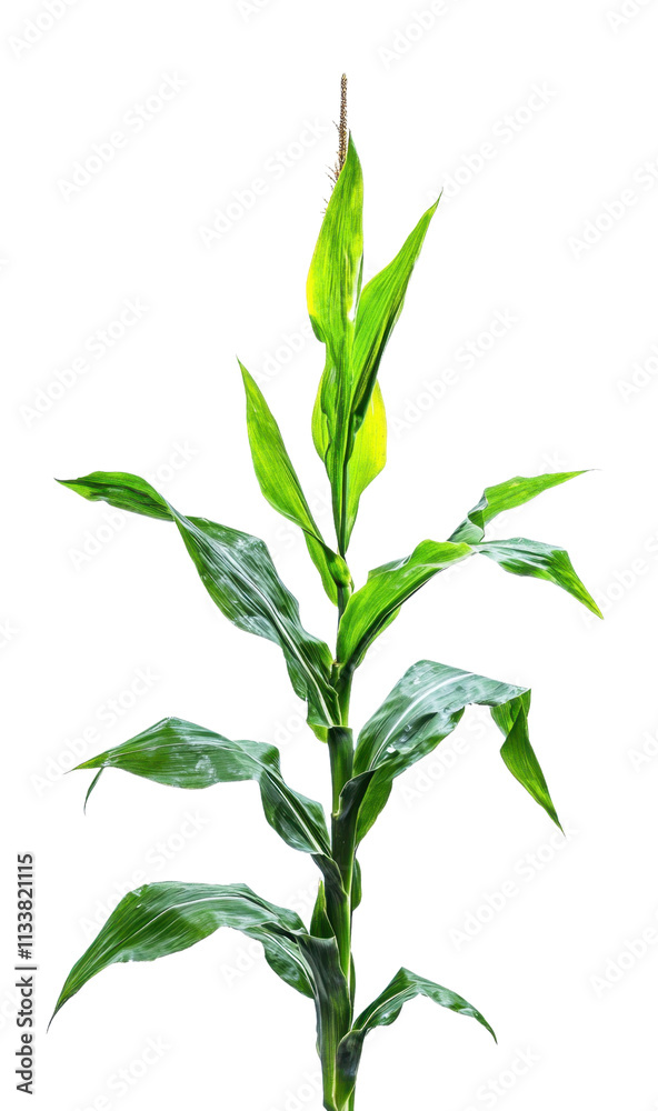 Obraz premium Corn plant growing isolated on transparent background for garden design.