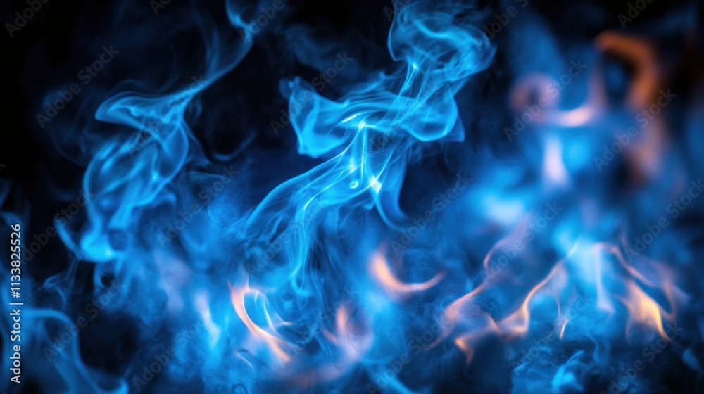 Vibrant blue and orange flames in abstract art. Vibrant blue and orange flames in abstract art.
