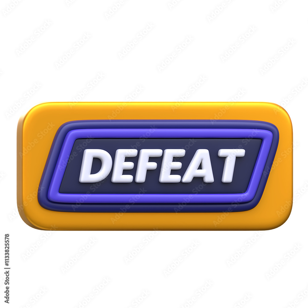 Defeat 3D Icon symbolizing defeat in gaming, featuring a broken trophy or a downed icon, ideal for game over screens or esports branding Defeat 3D Icon symbolizing defeat in gaming, featuring a broken trophy or a downed icon, ideal for game over screens or esports branding