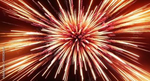 Creating synchronized multidirectional fireworks that shoot outward like radiant sun flares