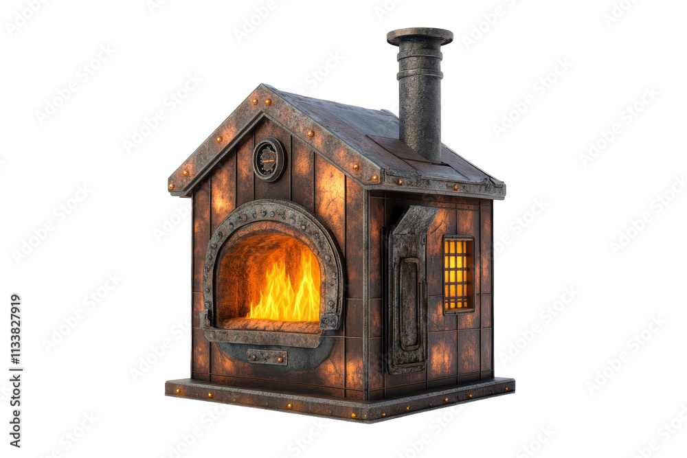 Residential Gas Furnace with Isolated on Transparent Background Residential Gas Furnace with Isolated on Transparent Background