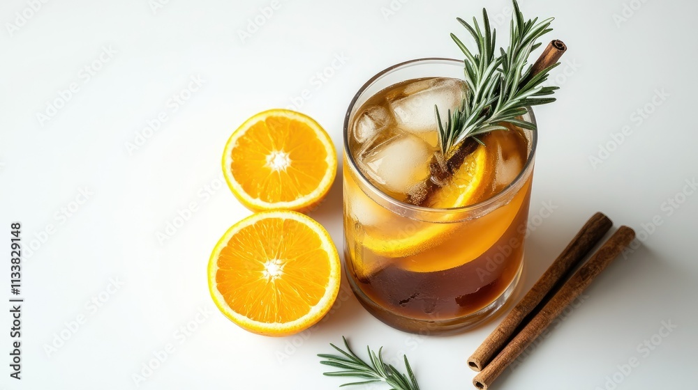 Refreshing Iced Americano with Citrus Garnish Refreshing Iced Americano with Citrus Garnish