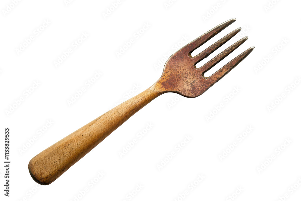 Wooden Handle Garden Fork with Isolated on Transparent Background Wooden Handle Garden Fork with Isolated on Transparent Background
