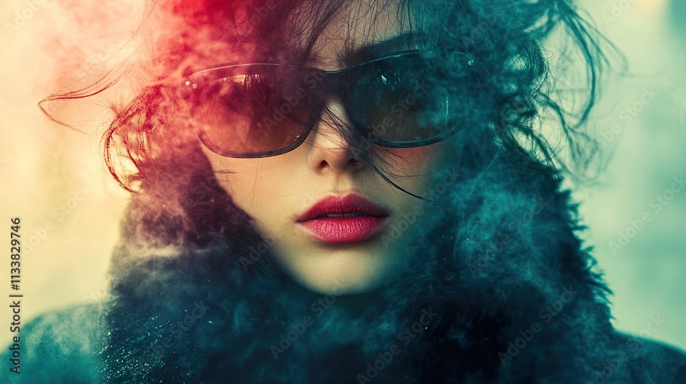 Mysterious Woman in Sunglasses: A Dramatic Portrait Mysterious Woman in Sunglasses: A Dramatic Portrait