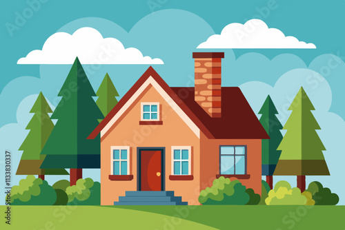 A house with a chimney