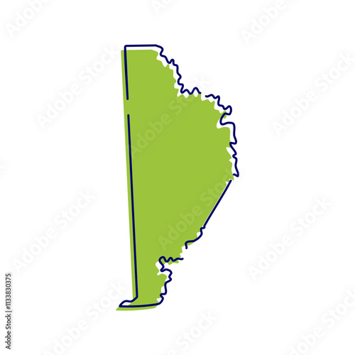Simple map of Wayne county vector hand drawn. Hand drawn style map of Wayne county vector illustration
