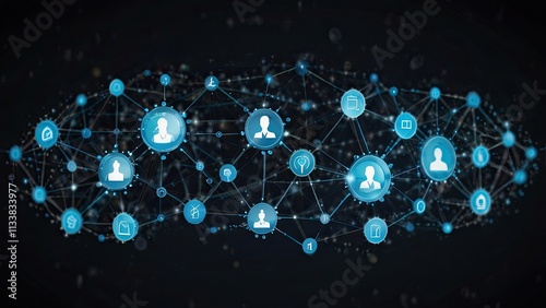 the idea of law and justice. Network icons displaying digital technology and legal innovation interfaces photo