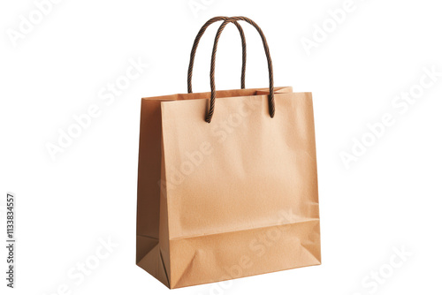 Brown Paper Bag Stands Tall, Isolated on PNG Transparent Background