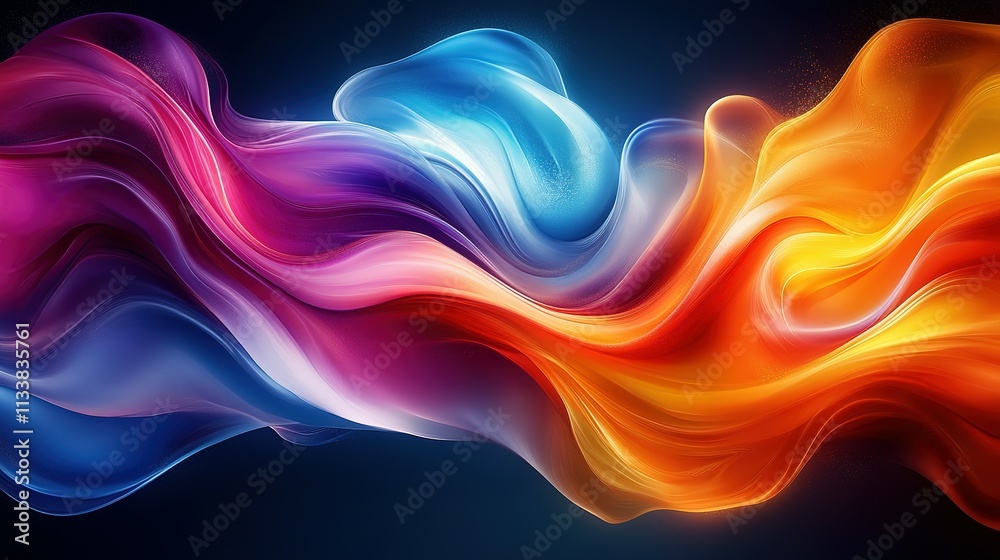 Abstract Colorful Swirling Waves of Light and Energy Abstract Colorful Swirling Waves of Light and Energy