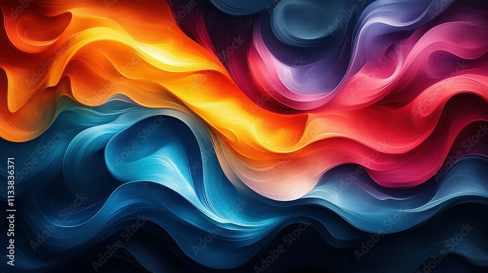 Fototapeta premium Abstract Colorful Waves Flowing Design