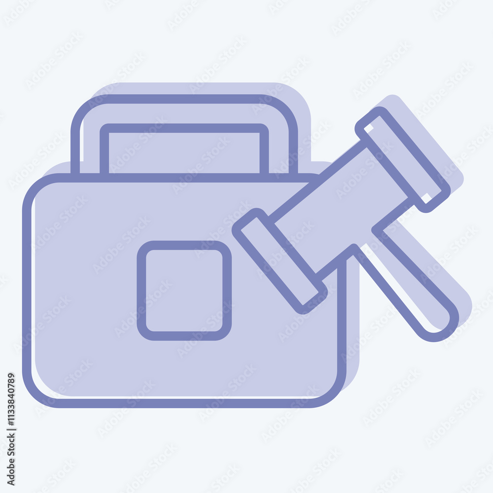 Icon Case. related to Justice symbol. two tone style. simple design editable Icon Case. related to Justice symbol. two tone style. simple design editable
