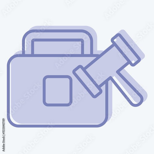 Icon Case. related to Justice symbol. two tone style. simple design editable