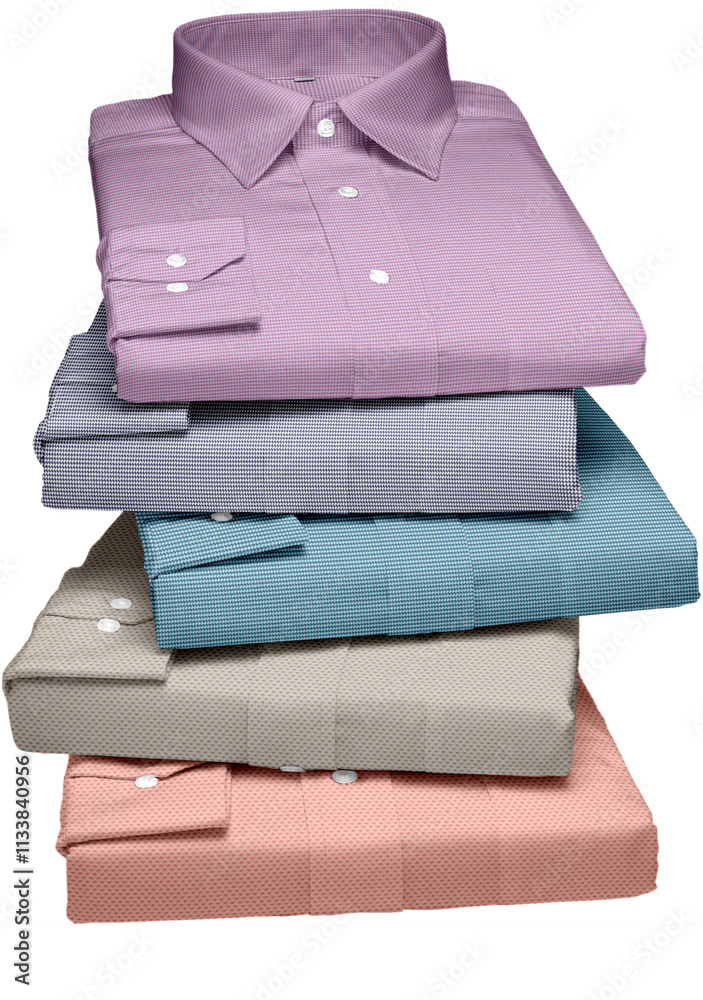 A stack of plaid structured shirt A stack of plaid structured shirt