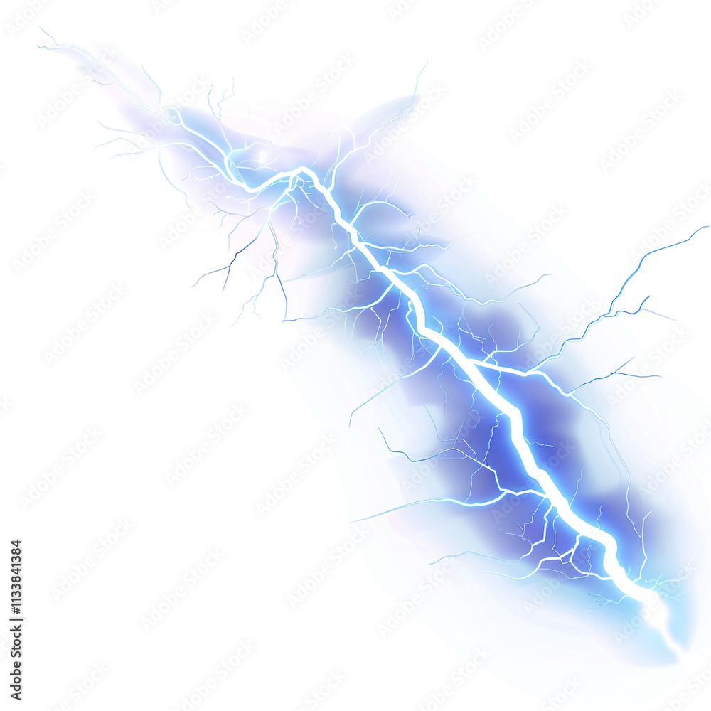 Obraz premium Sheet Lightning Isolated on a Transparent Background
