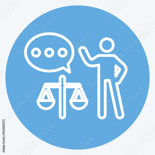 Icon Lawyer. related to Justice symbol. blue eyes style. simple design editable