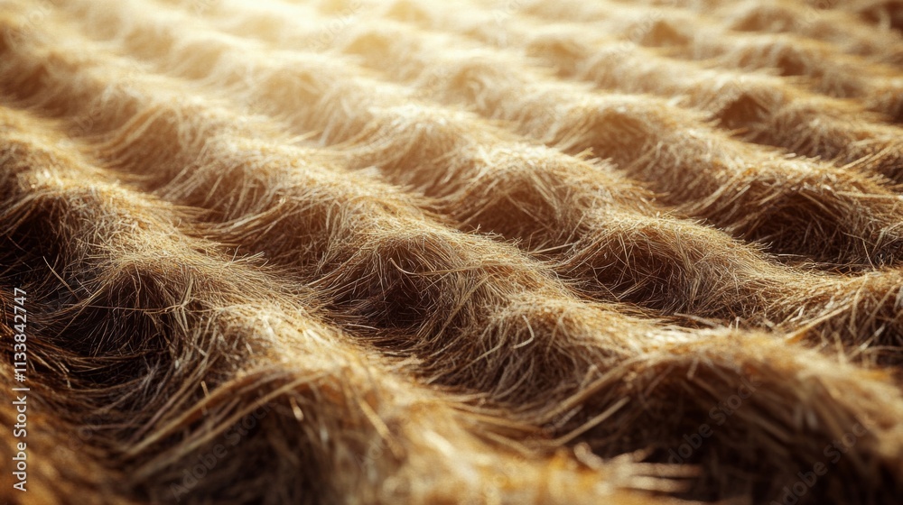 Obraz premium Close-up of a Wavy Field of Hay in Sunlight
