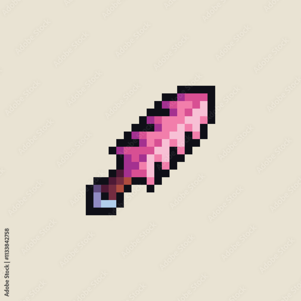 Fototapeta premium this is sword icon in pixel art, this item good for presentations,stickers, icons, t shirt design,game asset,logo and your project.