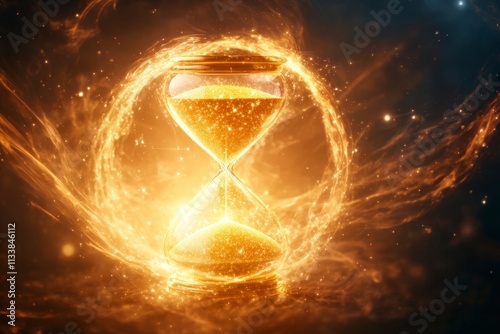 Wallpaper Mural Magical hourglass glowing in space digital art fantasy concept cosmic environment dynamic viewpoint Torontodigital.ca