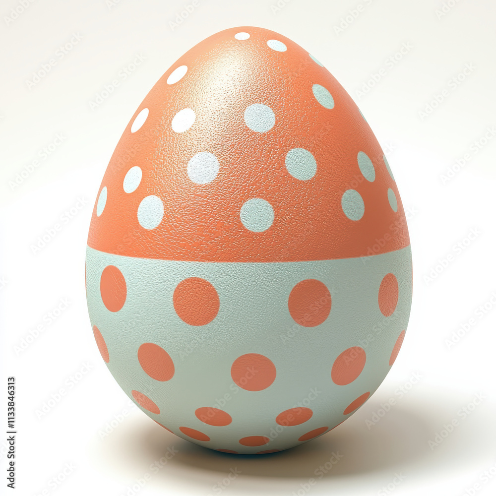 Colorful polka dot egg in playful retro style, perfect for decoration, isolated design on white background
Colorful polka dot egg in playful retro style, perfect for decoration, isolated design on white background