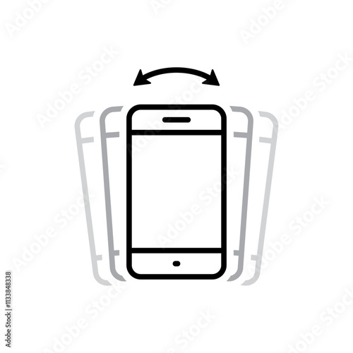 Shake phone icon isolated on white background. Shaking cellphone sign symbol. Smartphone prohibition concept