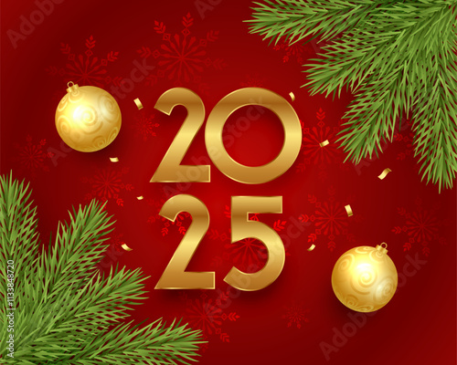 decorative 2025 new year wishes red background