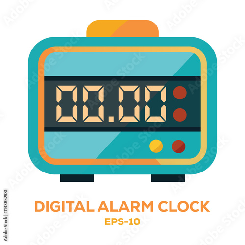 Illustration of Digital alarm clock on white