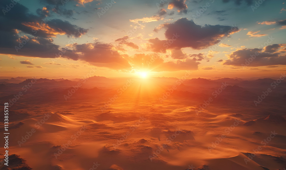 A breathtaking sunset over a desert landscape, highlighting the beauty of nature. A breathtaking sunset over a desert landscape, highlighting the beauty of nature.