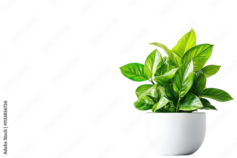 Lush Green Houseplant in a Decorative Pot with Natural Light Highlighting Its Leaves with isolated on transparent background Lush Green Houseplant in a Decorative Pot with Natural Light Highlighting Its Leaves with isolated on transparent background