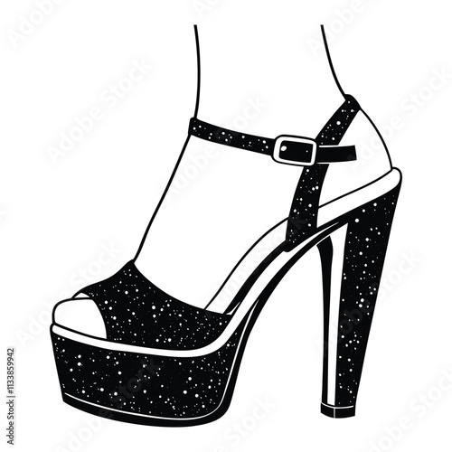 black shoes isolated on white