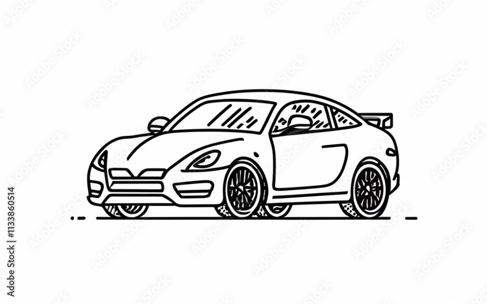 American muscle car outline black on white background vector American muscle car outline black on white background vector