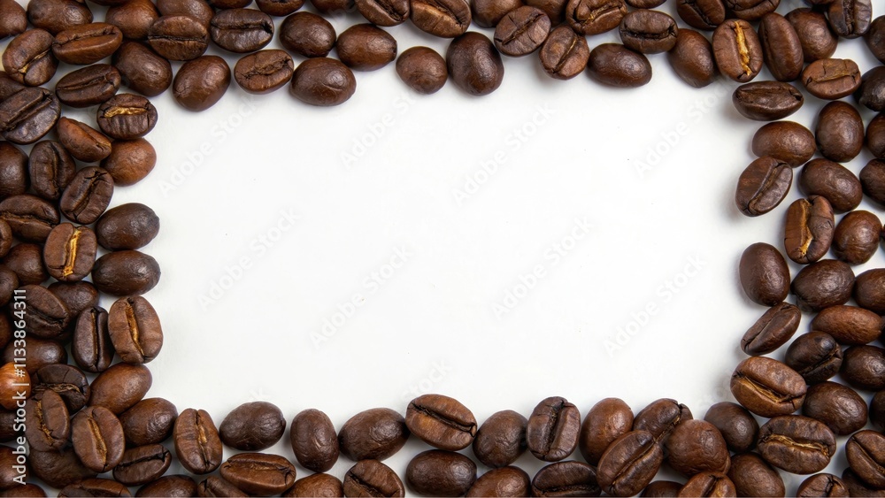 Aromatic Coffee Beans Frame a Blank Space for Your Text or Image Aromatic Coffee Beans Frame a Blank Space for Your Text or Image