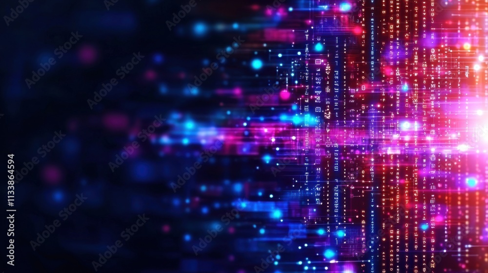 Fototapeta premium Vibrant Abstract Data Visualization with Colorful Light Trails