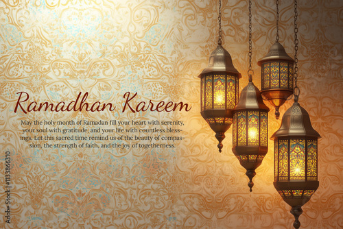 Eid Mubarak and Ramadan Kareem greetings card social media poster