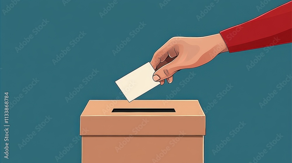 A minimalist design showcasing the democratic voting process. A minimalist design showcasing the democratic voting process.