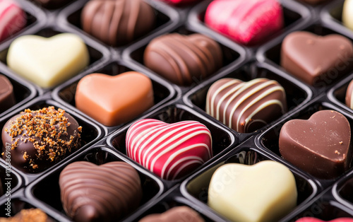 Delicious heart shaped chocolates in assorted flavors and designs