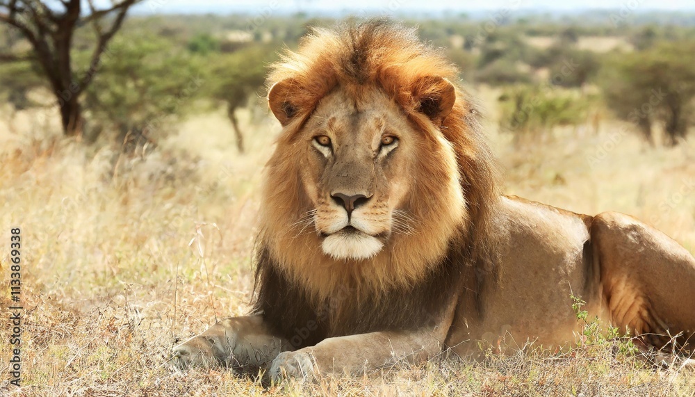 Majestic Lions in Africa's Stunning Savannah Landscape Majestic Lions in Africa's Stunning Savannah Landscape