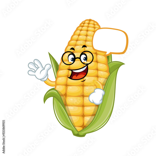 Corn Cartoon Character.