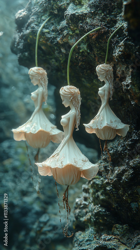 Nareephol or Makaliporn fruit of a maiden is shaped like a beautiful young woman, a mythical tree bearing fruits in the shape of a girl in the legendary Himavanta forest.