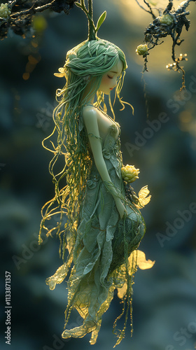 Nareephol or Makaliporn fruit of a maiden is shaped like a beautiful young woman, a mythical tree bearing fruits in the shape of a girl in the legendary Himavanta forest.