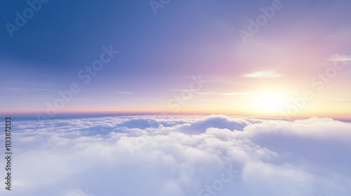 blue sky with clouds from an aerial view