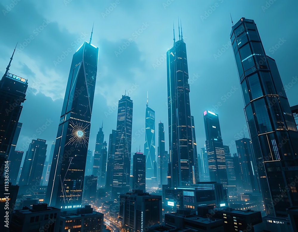 Naklejka premium city skyline