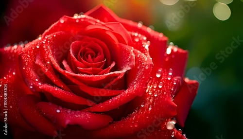 red rose with water drops