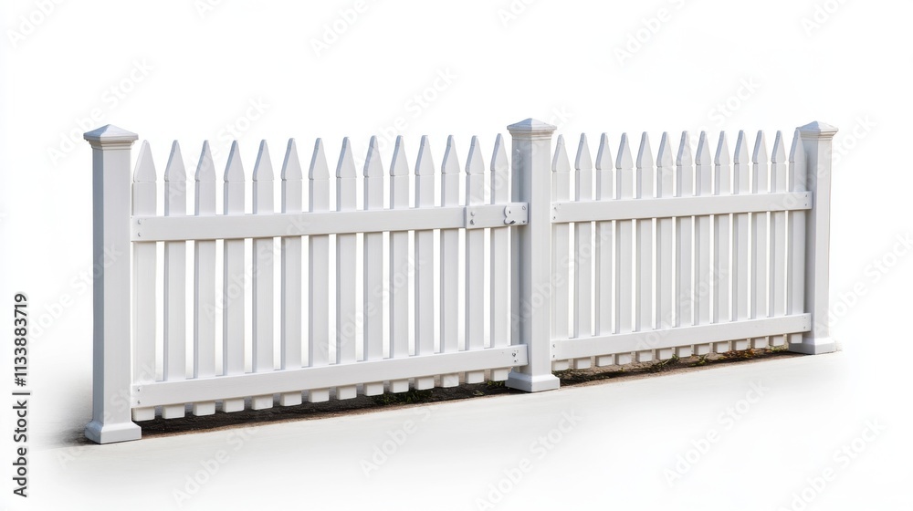 custom made wallpaper toronto digitalWhite wooden picket fence isolated on a white background