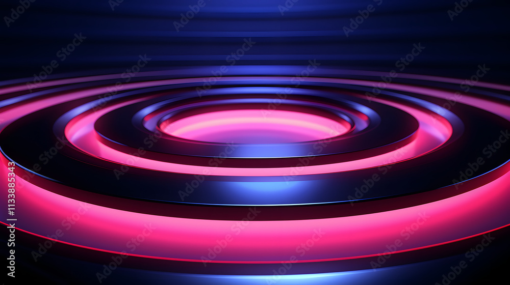 Minimalist Pink and Dark Blue Gradient Circles on Black Background, Symmetrical Abstract Design with Simple Shapes and Dark Tones, 3D Rendered in High Definition. Minimalist Pink and Dark Blue Gradient Circles on Black Background, Symmetrical Abstract Design with Simple Shapes and Dark Tones, 3D Rendered in High Definition.